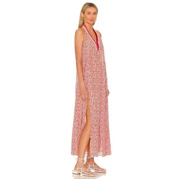 Poupette St Barth Nava Maxi Dress in Pink Mistral